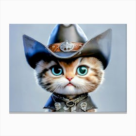 Cowboy Cat Canvas Print