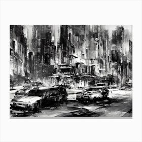 Black And White Cityscape 1 Canvas Print