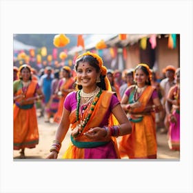 Indian Dancers paintings art print Canvas Print