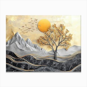 3d Drawing Modern Landscape Canvas Print