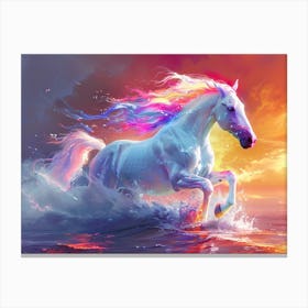 Horse With Rainbow Mane Canvas Print