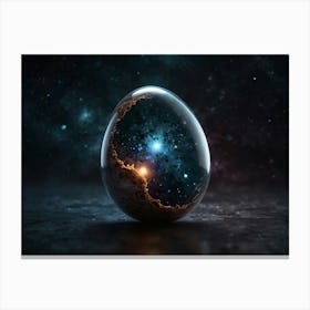 Egg Shaped Object Amidst the Stars Canvas Print