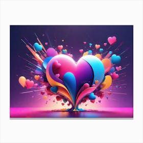 Colorful Heart Creative Art Print 49 Canvas Print