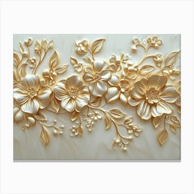 3d Gold Floral 2 Canvas Print