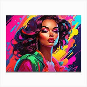 Woman In A Colorful Jacket Canvas Print
