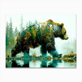 Bear Tracks - Bear In Canvas Print