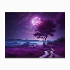 Purple Night Sky Canvas Print