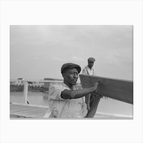 Stevedores Handling Lumber In Unloading Process, Unloading The El Rito, Pilottown, Louisiana By Russell Lee Canvas Print