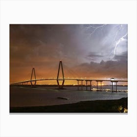 Charleston Storm, Ravenel Bridge Canvas Print
