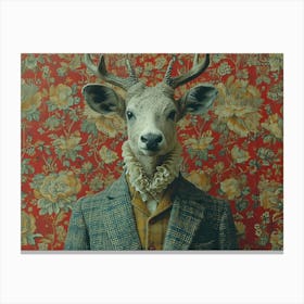 Absurd Bestiary: From Minimalism to Political Satire. Deer Head Canvas Print