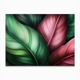 Red And Green Leaves 0002 Tropical 0003 Bp6586 Deep Green Tones No Red Exotic Tropical Leaves Creativ 25932b3d C8b1 479b Canvas Print