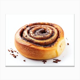 Cinnamon Bun Isolated On White Canvas Print