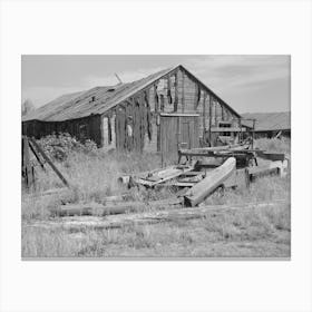 Remains Of Building In Old Lumber Camp Near Gemmel, Minnesota By Russell Lee Canvas Print