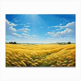 Golden Wheat Field Swaying In The Gentle Breeze Sun Casting Dynamic Shadows Through The Ripples In (1) 2 Lienzo