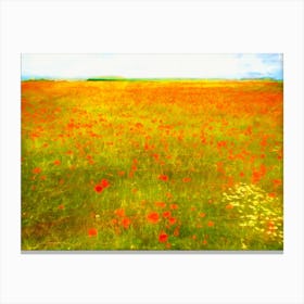 Poppy Field Landscape Canvas Print