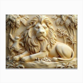 Beautiful 3d Lions 1 Canvas Print