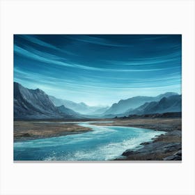 River In The Mountains Canvas Print