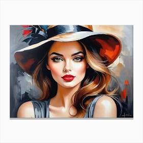 Woman in a Hat 3 Canvas Print