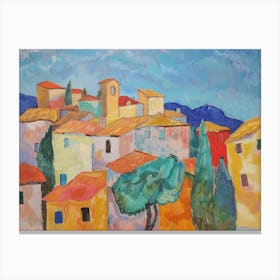 Tranquil Terraces Painting Inspired By Paul Cezanne Canvas Print