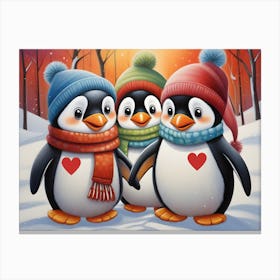 Three Penguins Canvas Print