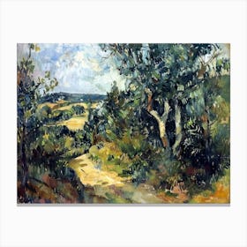 Enchanted Valley Painting Inspired By Paul Cezanne Canvas Print