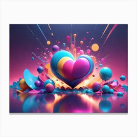 Colorful Heart Creative Art Print 40 Canvas Print