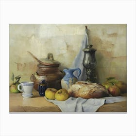 Bread And Apples Canvas Print