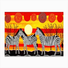African Zebra Art - Zebras Safari Canvas Print