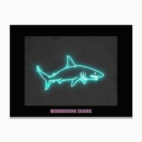 Neon Pink Aqua Wobbegong Shark Poster 1 Canvas Print