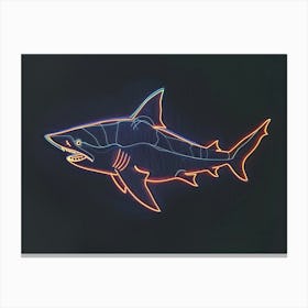 Neon Blue Common Thresher Shark 4 Canvas Print