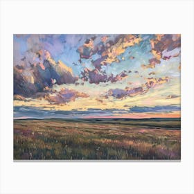 Western Sunset Landscapes Great Plains 2 Canvas Print