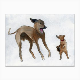 Angry Dogs Canvas Print