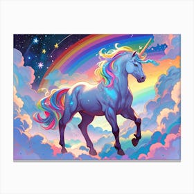 Unicorn In The Sky 15 Canvas Print