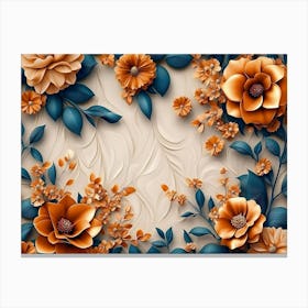 3d High Decoration Background Art, 3d Art Design With Floral 1 Canvas Print