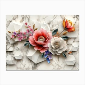 Marble Flowers 1 Canvas Print