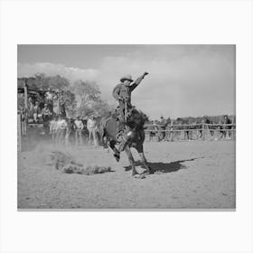 Quemado,New Mexico, Bronc Busting At The Rodeo By Russell Lee 1 Canvas Print