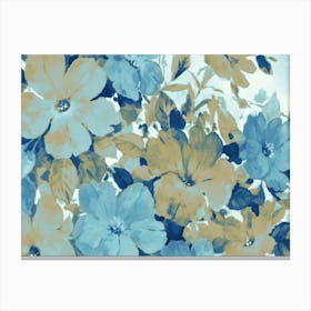 Saratoga Flowers Blue Canvas Print