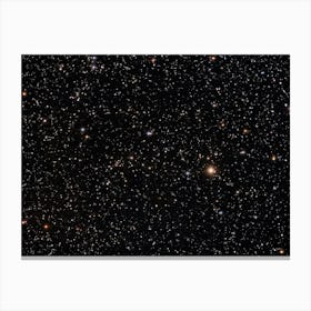 A Dazzling Galaxy Captured Through A Powerful Lens With Bright Shimmering Stars Scattered Across T 2 Canvas Print