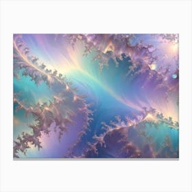 Abstract, Swirling, And Ethereal Image Of Pale Blue And Purple Clouds With Hints Of Gold And Silver Against A Sky Like Background Canvas Print