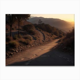 Sunset On A Mountain Road 1 Canvas Print