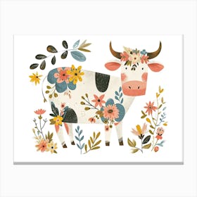 Little Floral Cow 1 Canvas Print