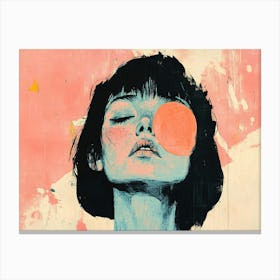 Woman With A Pink Eye Canvas Print