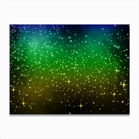 Green, Yellow Shining Star Background Canvas Print