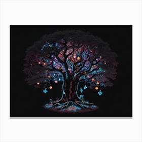Glow In The Dark Tree Canvas Print