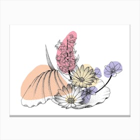 Shell And Flower Canvas Print