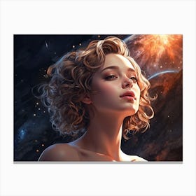 Girl In Space Canvas Print