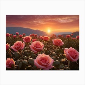 Sunset Roses Canvas Print