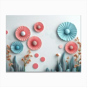 Paper Flower Wall Art 16 Canvas Print