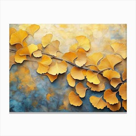 Golden Ginkgo Biloba Abstract 3 Canvas Print