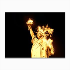 Statue Of Liberty On Fire 2 Canvas Print